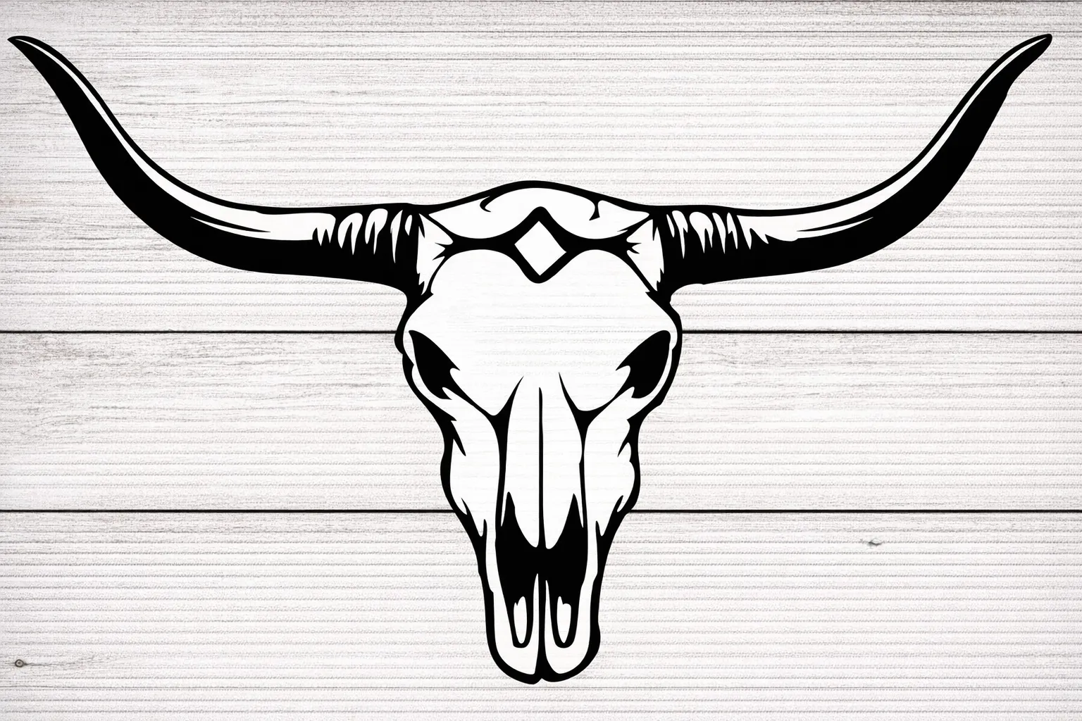 long horn skull